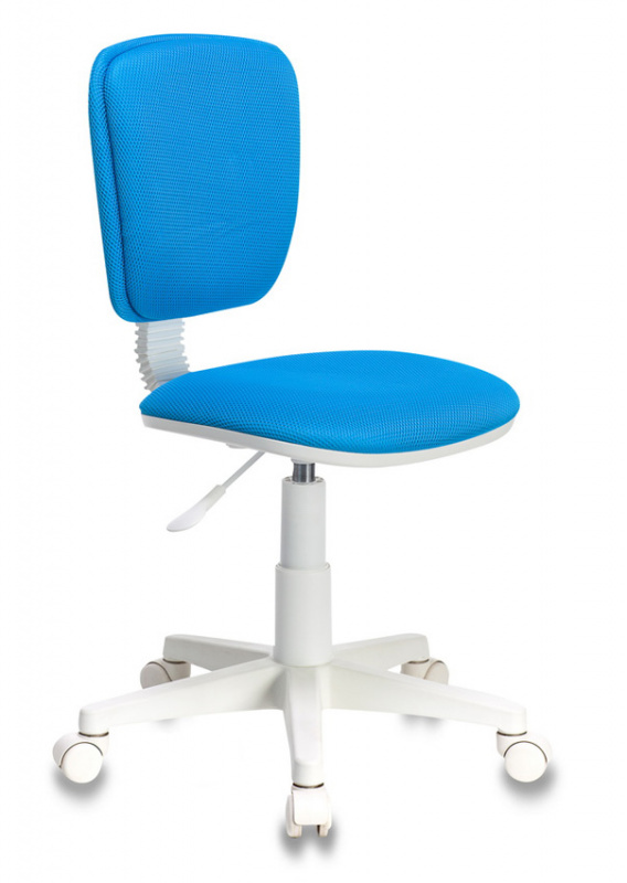 Кресло детское Бюрократ CH-W204NX голубой TW-55 крестовина пластик белый