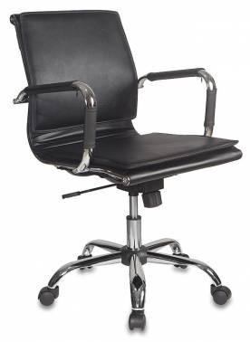 Кресло руководителя Бюрократ CH-993-Low/Black низкая спинка черный искусственная кожа крестовина хро