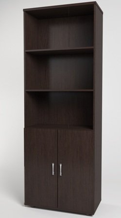 МОНОЛИТ КМ 1.14 Шкаф высокий (ШМ44.14+ДМ41.14х2), 740х390х2050, венге, три открытых полки