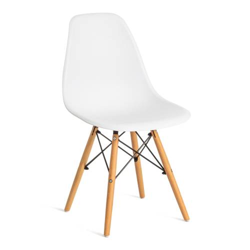 Стул CINDY (EAMES) (mod. 1801) дерево бук/металл/сиденье пластик, 45x51x82 см, White (белый)
