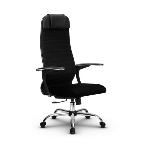 Кресло METTA B 1b 21/U158 (Сетка Черный/Сетка обив. Черный) основание хром(2 места)(17833)