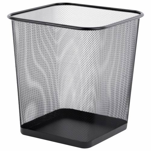 Корзина для бумаг квадратная 17 литров, Brauberg Germanium, металл, черная, 237975