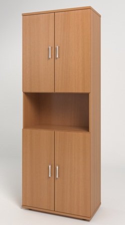 МОНОЛИТ КМ 6.1 Шкаф высокий (ШМ44.1+ДМ41.1х4), одна открытая полка,740х390х2050 бук