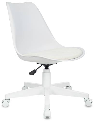 Кресло Бюрократ CH-W333 белый сиденье молочный Velvet 20 крестов. пластик пластик белый