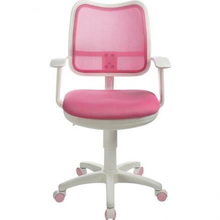 Кресло Бюрократ CH-W797/PK/TW-13A спинка сетка розовый сиденье розовый TW-13A колеса белый (