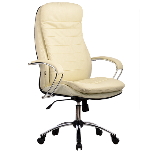 Кресло Metta LK-3 Ch №720, натуральная бежевая перфорированная кожа, 120 кг,