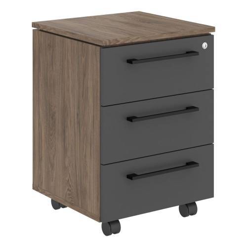 MORRIS TREND Тумба мобильная MMC-3D.A Антрацит/Кария Пальмира 465х452х652
