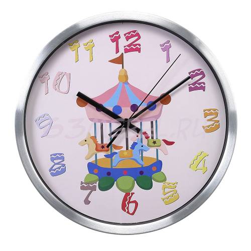 Часы настенные R13М, круглые d 30.3 см, сталь, плавный ход