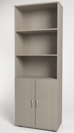 МОНОЛИТ КМ 1.15 Шкаф высокий (ШМ44.15+ДМ41.15х2), 740х390х2050, дуб молочный, три открытых полки