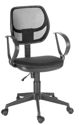 Кресло Флэш , профи, подлокотник Рондо, ткань чёрная сетка TW-11