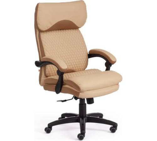 Кресло TETCHAIR CHIEF кожзам/ткань, бежевый/бронза, 36-34/21
