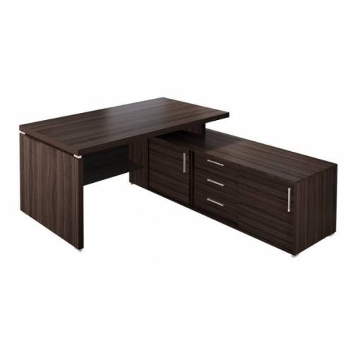 ВЕКТОР КВ5.26 Стол с тумбой 1600*1800*770, ЛДСп 48 и 16 мм, честерфилд темный