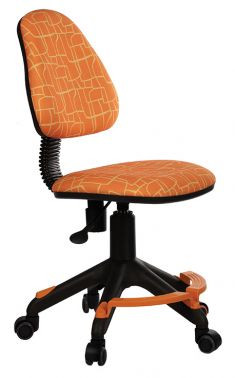Кресло детское Бюрократ KD-4-F/ GIRAFFE с подставкой для ног, оранжевый жираф 