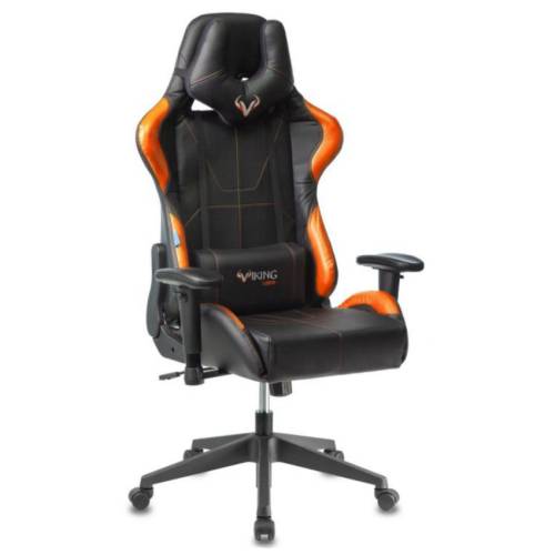 Кресло игровое Zombie VIKING 5 AERO черный/оранжевый эко.кожа с подголов. крестов. пластик