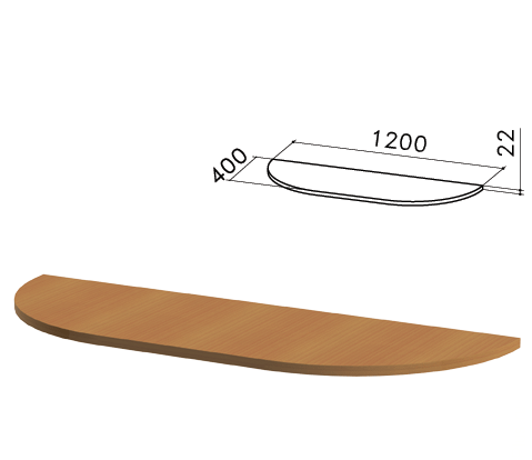 МОНОЛИТ ПМ 39.3 Приставка 1200х400х22 орех МОНОЛИТ ПМ 39.3 Приставка 1200х400х22 орех